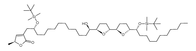 (S)-3-((2R,13R)-2-((tert-butyldimethylsilyl)oxy)-13-((2R,2'R,5R,5'R)-5'-((R)-1-((tert-butyldimethylsilyl)oxy)undecyl)octahydro-[2,2'-bifuran]-5-yl)-13-hydroxytridecyl)-5-methylfuran-2(5H)-one