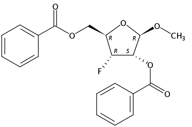 methyl 2,5-di-O-benzoyl-3-deoxy-3-fluoro-β-D-ribofuranoside