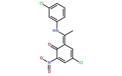 4-chloro-6-[1-(3-chloroanilino)ethylidene]-2-nitrocyclohexa-2,4-dien-1-one