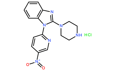 1-（5-硝基-2-吡啶基）-2-（1-哌嗪基）-1H-苯并咪唑鹽酸鹽