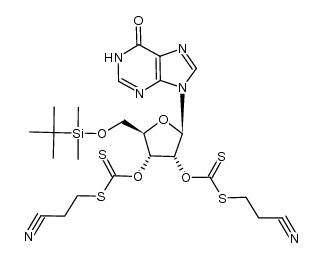 5'-O-(tert-butyldimethylsilyl)-2',3'-bis-O-[[(β-cyanoethyl)thio]thiocarbonyl]inosine