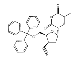 1-(3'-cyano-2',3'-dideoxy-5'-O-trityl-β-D-threo-pentofuranosyl)thymine