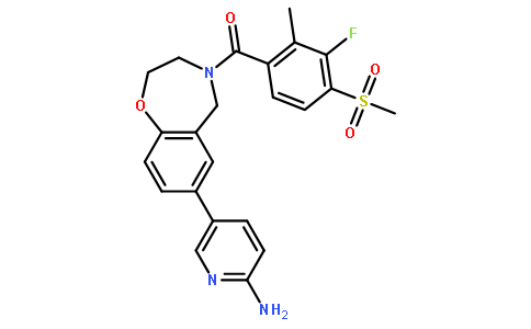 (7-(6-氨基吡啶-3-基)-2,3-二氢苯并[f][1,4]氧杂氮杂卓-4(5H)-基)(3-氟-2-甲基-4-(甲磺酰基)苯基)甲酮