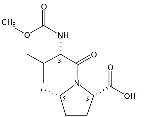 (5S)-N-(甲氧羰基)-L-缬氨酰-5-甲基-L-脯氨酸 (2S,5S)-1-((S)-2-((甲氧基羰基)氨基-3-甲基丁酰基)-5-甲基吡咯烷-2-羧酸