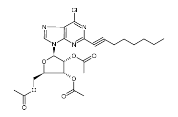 (2R,3R,4R,5R)-2-(acetoxymethyl)-5-(6-chloro-2-(oct-1-yn-1-yl)-9H-purin-9-yl)tetrahydrofuran-3,4-diyl diacetate