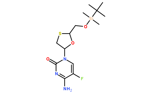 4-氨基-1-((2R,5S)-2-((叔-丁基二甲基硅烷基氧基)甲基)-1,3-氧硫杂环戊烷-5-基)-5-氟嘧啶-2(1H)-酮