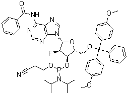 N-苯甲酰基-5'-O-[二(4-甲氧基苯基)苯基甲基]-2'-脱氧-2'-氟腺苷 3'-[2-氰基乙基 N,N-二异丙基氨基亚磷酸酯]