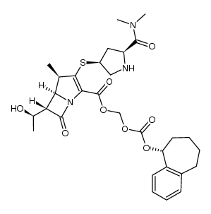 (R)-benzosuber-1-yloxycarbonyloxymethyl (1R,5S,6S)-2-{[(3S,5S)-5-(N,N-dimethylcarbamoyl)pyrrolidin-3-yl]thio}-6-[(1R)-1-hydroxyethyl]-1-methylcarbapen-2-em-3-carboxylate