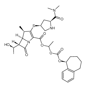 1-[(S)-benzosuber-1-yloxycarbonyloxy]ethyl (1R,5S,6S)-2-{[(3S,5S)-5-(N,N-dimethylcarbamoyl)pyrrolidin-3-yl]thio}-6-[(1R)-1-hydroxyethyl]-1-methylcarbapen-2-em-3-carboxylate