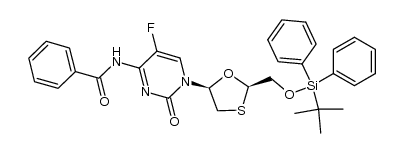 (-)-(2R,5S)-5-fluoro-1-[2-[[(tert-butyldiphenylsilyl)oxy]methyl]-1,3-oxathiolan-5-yl]-N4-benzoylcytosine