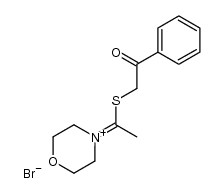 4-(1-((2-oxo-2-phenylethyl)thio)ethylidene)morpholin-4-ium bromide