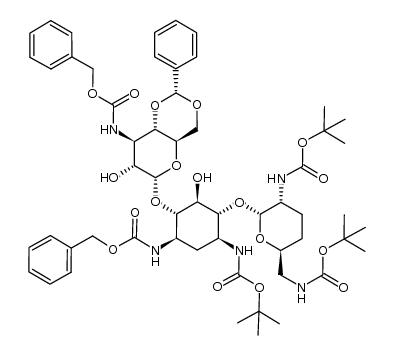 4'',6''-O-benzylidene-1,3''-bis(N-benzyloxycarbonyl)-3,2',6'-tris(N-tert-butoxycarbonyl)dibekacin