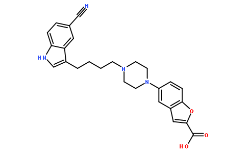 5-(4-(4-(5-氰基-1H-吲哚-3-基)丁基)哌嗪-1-基)苯并呋喃-2-羧酸