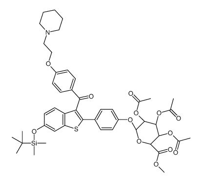 methyl (2S,3S,4S,5R,6S)-3,4,5-triacetyloxy-6-[4-[6-[tert-butyl(dimethyl)silyl]oxy-3-[4-(2-piperidin-1-ylethoxy)benzoyl]-1-benzothiophen-2-yl]phenoxy]oxane-2-carboxylate