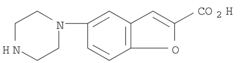 2-Benzofurancarboxylic acid, 5-(1-piperazinyl)-