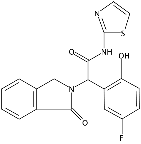 2-(5-氟-2-羟基苯基)-2-(1-氧代异吲哚啉-2-基)-N-(噻唑-2-基)乙酰胺