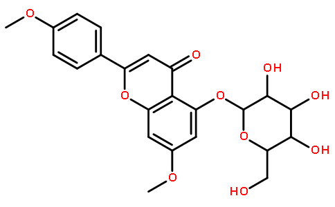 5-(beta-D-吡喃葡萄糖氧基)-7-甲氧基-2-(4-甲氧基苯基)-4H-1-苯并吡喃-4-酮对照品(标准品) | 197018-71-6