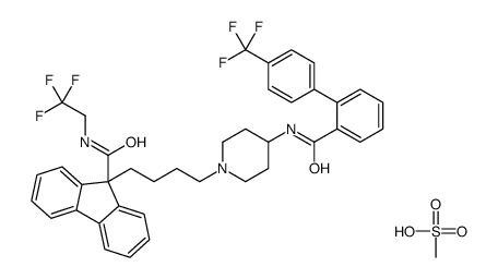 N-(2,2,2-三氟乙基)-9-(4-(4'-(三氟甲基)-(1,1'-聯苯基]-2-基甲酰胺基)哌啶-1-基)丁基)-9H-芴-9-甲酰胺甲磺酸鹽