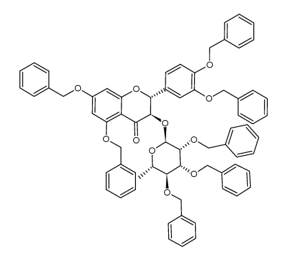(2R,3R)-5,7-bis(benzyloxy)-2-(3,4-bis(benzyloxy)phenyl)-3-(((2S,3R,4R,5S,6S)-3,4,5-tris(benzyloxy)-6-methyltetrahydro-2H-pyran-2-yl)oxy)chroman-4-one