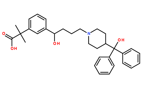 3-[1-羟基-4-[4-(羟基二苯基甲基)-1-哌啶基]丁基]-alpha,alpha-二甲基苯乙酸