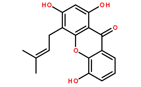 1,3,5-三羟基-4-异戊烯基氧杂蒽酮对照品(标准品) | 53377-61-0