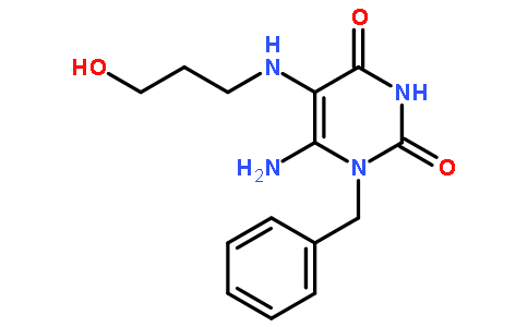 6-氨基-1-苄基-5-(3-羟基-丙基氨基)-1H-嘧啶-2,4-二酮