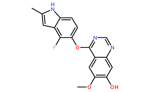 4-(4-氟-2-甲基-1H-吲哚-5-基氧基)-6-甲氧基喹唑啉-7-醇