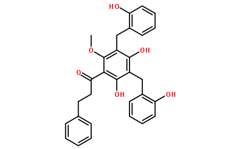 1-[2,4-二羥基-3,5-二[(2-羥基苯基)甲基]-6-甲氧基苯基]-3-苯基-1-丙酮