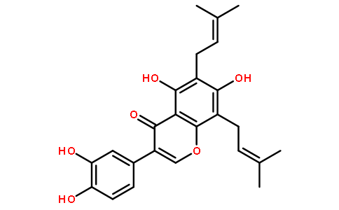 6,8-二异戊烯基香豌豆苷元对照品(标准品) | 66777-70-6