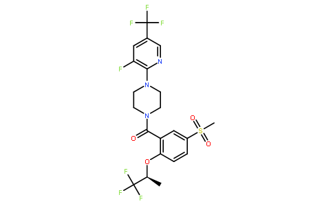 (S)-[4-(3-氟-5-三氟甲基吡啶-2-基)哌嗪-1-基][5-(甲磺酰基)-2-(2,2,2-三氟-1-甲基乙氧基)苯基]甲酮