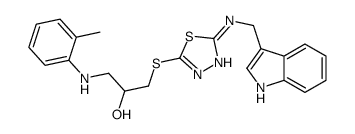 1-({5-[(1H-吲哚-3-基甲基)氨基]-1,3,4-噻二唑-2-基}硫基)-3-[(2-甲基苯基)氨基]-2-丙醇