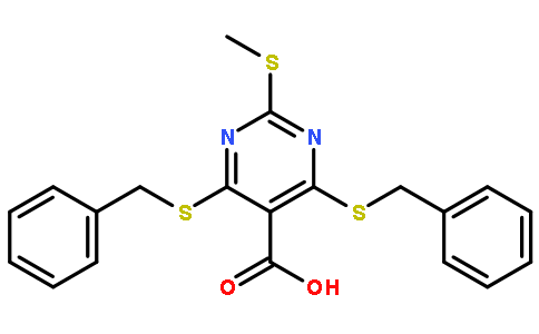 2-(甲基硫代)-4,6-雙[(苯基甲基)硫代]-5-嘧啶羧酸