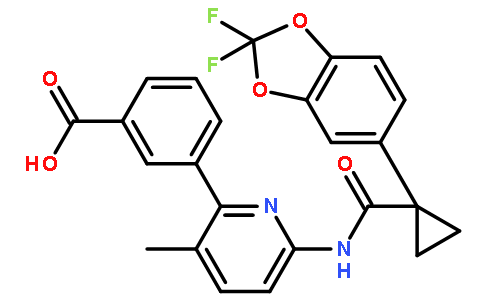 3-(6-(1-(2,2-二氟苯并[D][1,3]二氧杂环戊烯-5-基)环丙烷甲酰胺基)-3-甲基吡啶-2-基)苯甲酸