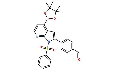 4-[1-(benzenesulfonyl)-4-(4,4,5,5-tetramethyl-1,3,2-dioxaborolan-2-yl)pyrrolo[2,3-b]pyridin-2-yl]benzaldehyde