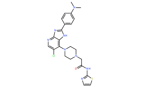2-[4-[6-氯-2-(4-二甲基氨基苯基)-3H-咪唑并[4,5-B]吡啶-7-基]哌嗪-1-基]-N-(噻唑-2-基)乙酰胺