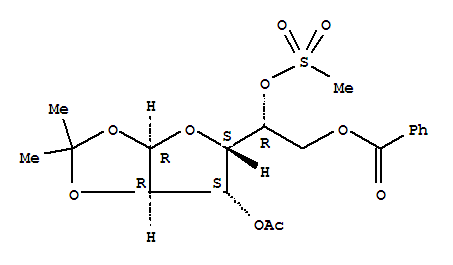 3-O-乙酰基-6-O-苯甲酰-5-O-(甲磺酰)-1,2-O-异亚丙基-α-D-呋喃(型)葡萄糖