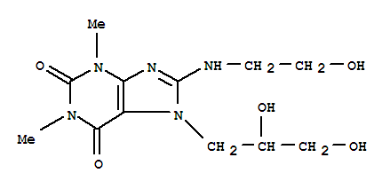 7-(2,3-二羟基丙基)-8-(2-羟基乙基氨基)-1,3-二甲基嘌呤-2,6-二酮