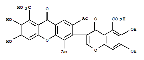 5,7-二乙酰基-6-(5-羧基-6,7-二羟基-4-氧代苯并吡喃-3-基)-2,3-二羟基-9-氧代氧杂蒽-1-羧酸