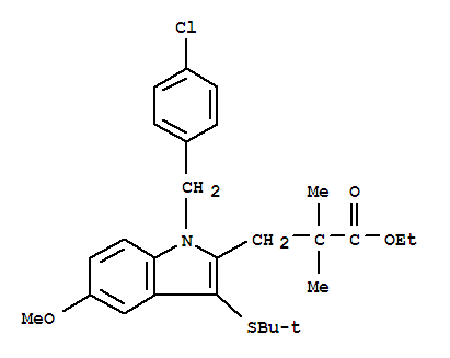 1-[(4-氯苯基)甲基]-3-[(1,1-二甲基乙基)硫基]-5-甲氧基-ALPHA,ALPHA-二甲基-1H-吲哚-2-丙酸乙酯