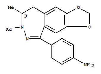 他仑帕奈; (8R)-7-乙酰基-5-(4-氨基苯基)-8,9-二氢-8-甲基-7H-1,3-二氧杂环戊烯并[4,5-h][2,3]苯并二氮杂卓
