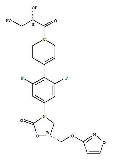 泼斯唑来; (5R)-3-[4-[1-[(2S)-2,3-二羟基-1-氧代丙基]-1,2,3,6-四氢-4-吡啶基]-3,5-二氟苯基]-5-[(3-异恶唑氧基)甲基]-2-恶唑烷酮
