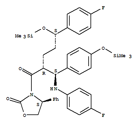 (4S)-3-{(2R,5S)-5-(4-氟苯基)-2-[(S)-(4-氟苯基)氨基][4-(三甲基硅氧基)苯基]甲基}-1-氧代-(5-三甲基硅氧基) 戊基]-4-苯基-2-噁唑烷酮