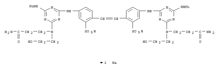 4,4-双[[4-苯氨基-6-[(2-氨基甲酰乙基)(2-羟基乙基)氨基]-1,3,5-三嗪-2-基]氨基]-2,2-二苯磺酸二钠