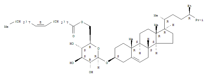 (3b)-豆甾-5-烯-3-基 beta-D-吡喃葡萄糖苷 6-(9Z)-9-十八碳烯酸酯