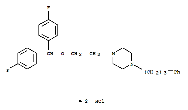 伐诺司林二盐酸盐; 1-(2-[双(4-氟苯基)甲氧基]乙基)-4-(3-苯基丙基)哌嗪二盐酸盐