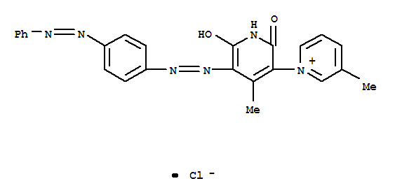 1’,2’-二氢-6’-羟基-3,4’-二甲基-2’-氧代-5’-[[4-(苯偶氮基)苯基]偶氮]-1,3’-二嘧啶氯化盐