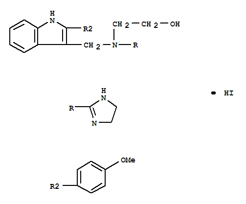 2-羟基乙基-咪唑烷-2-亚基-[[2-(4-甲氧基苯基)-1H-吲哚-3-基]甲基]铵碘化物