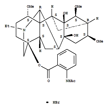 氢溴酸高乌甲素; (1a,14a,16b)-20-乙基-1,14,16-三甲氧基乌头烷-4,8,9-三醇 4-[2-(乙酰氨基)苯甲酸酯氢溴酸盐