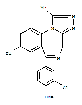 8-氯-6-(3-氯-4-甲氧苯基)-1-甲基-4H-[1,2,4]三唑并[4,3-a][1,4]苯并二氮卓