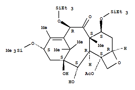 (2aR,4S,4aS,6R,9S,11S,12S,12aR,12bS)-12b-(乙酰氧基)-1,2a,3,4,4a,6,9,10,11,12,12a,12b-十二氢-11,12-二羟基-4a,8,13,13-四甲基-4,6-二[(三乙基甲硅烷基)氧代]-9-[(三甲基甲硅烷基)氧代]-7,11-亚甲基-5H-环癸五烯并[3,4]苯并[1,2-b]噁丁-5-酮